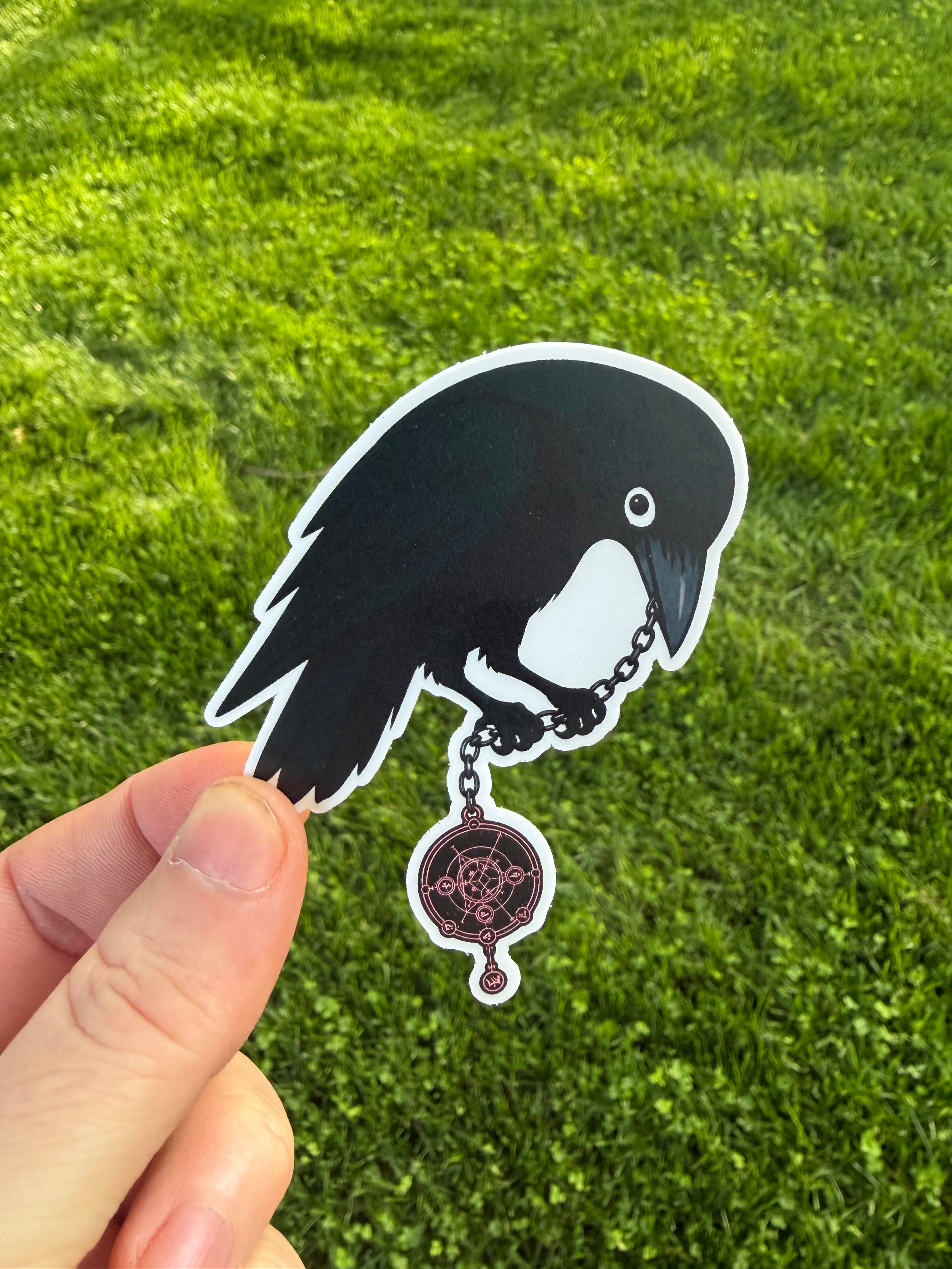 Dark Fantasy Raven Sticker • Tree of Whispers Inspired Vinyl Decal