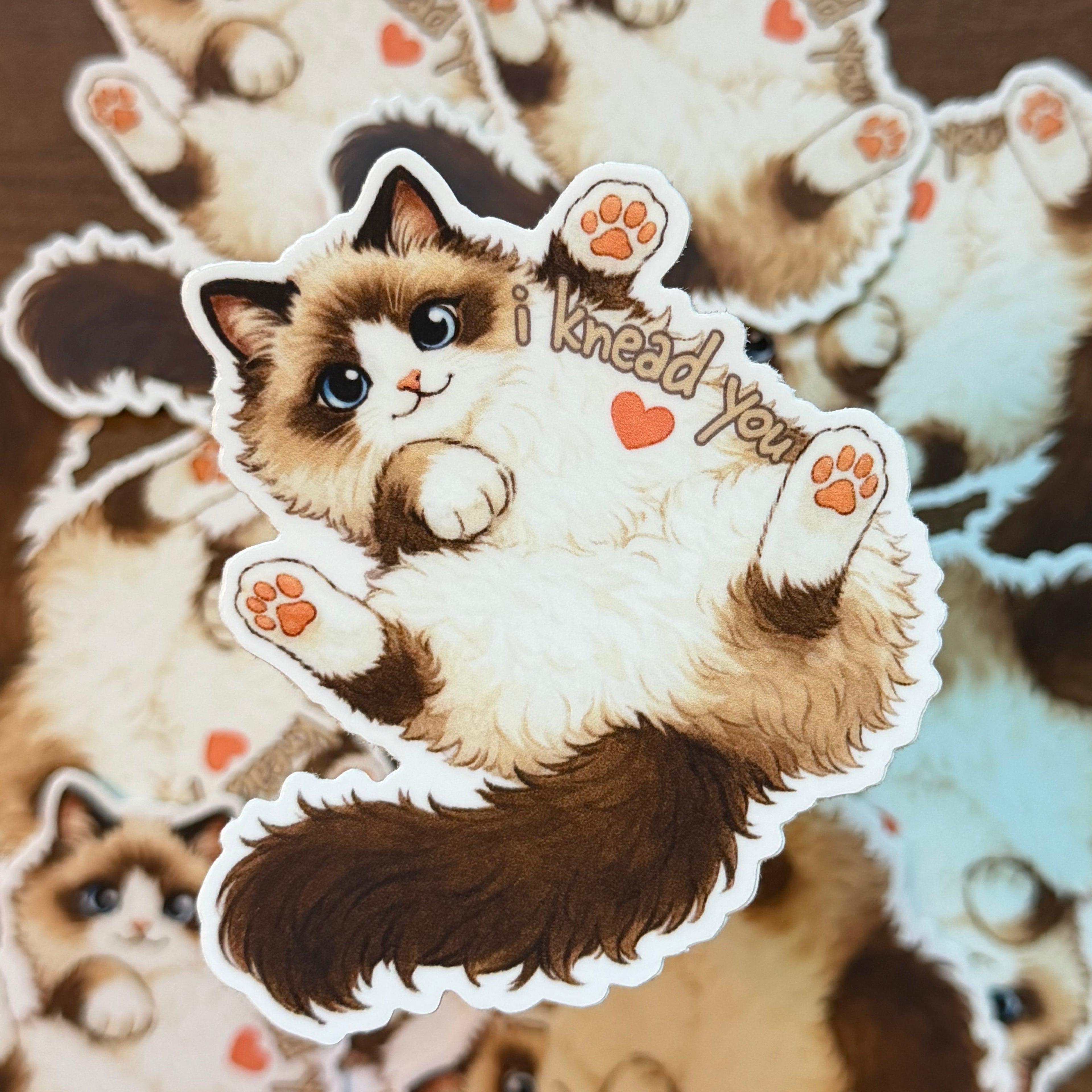 “I Knead You” Cute Cat Sticker
