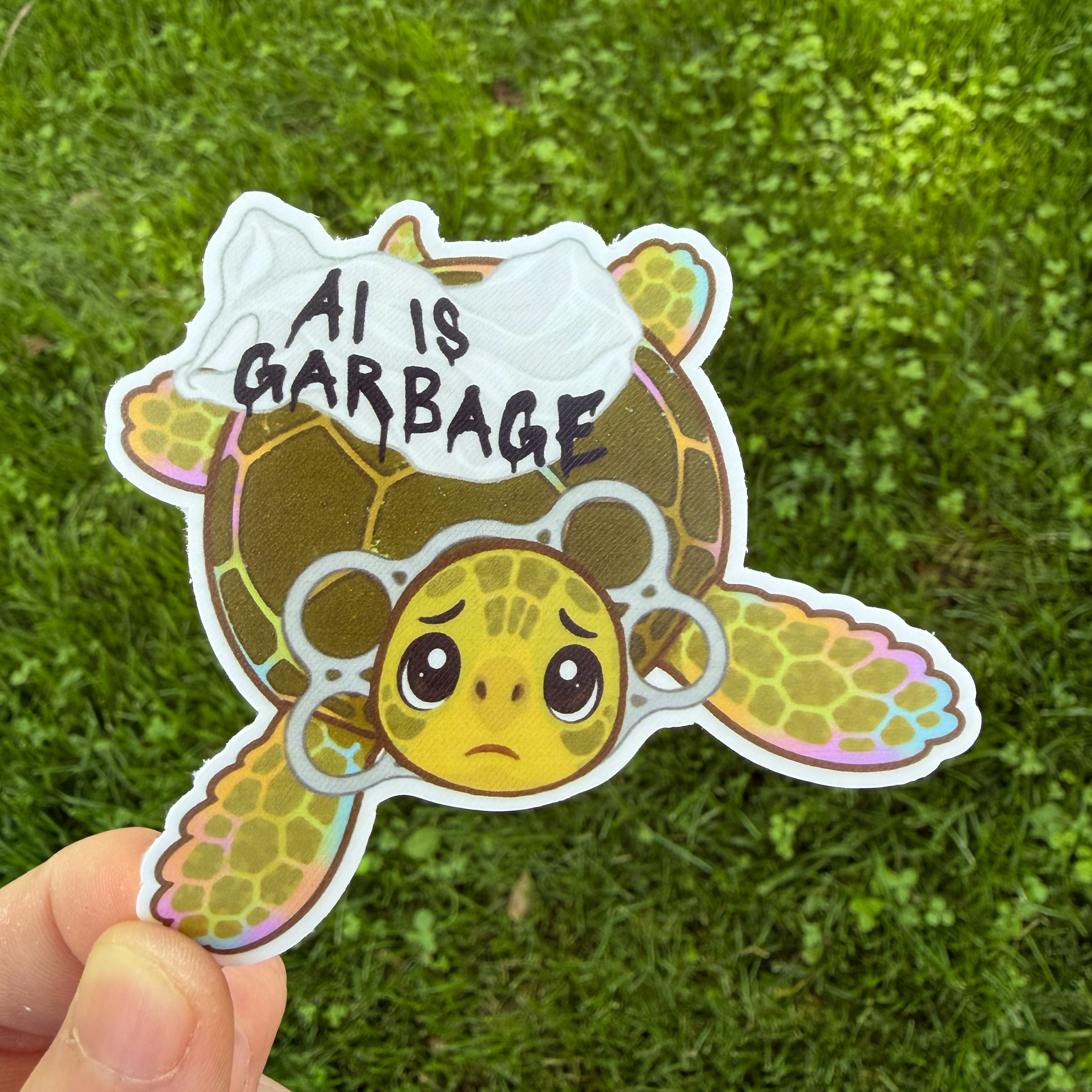 “AI Is Garbage” Sea Turtle Sticker