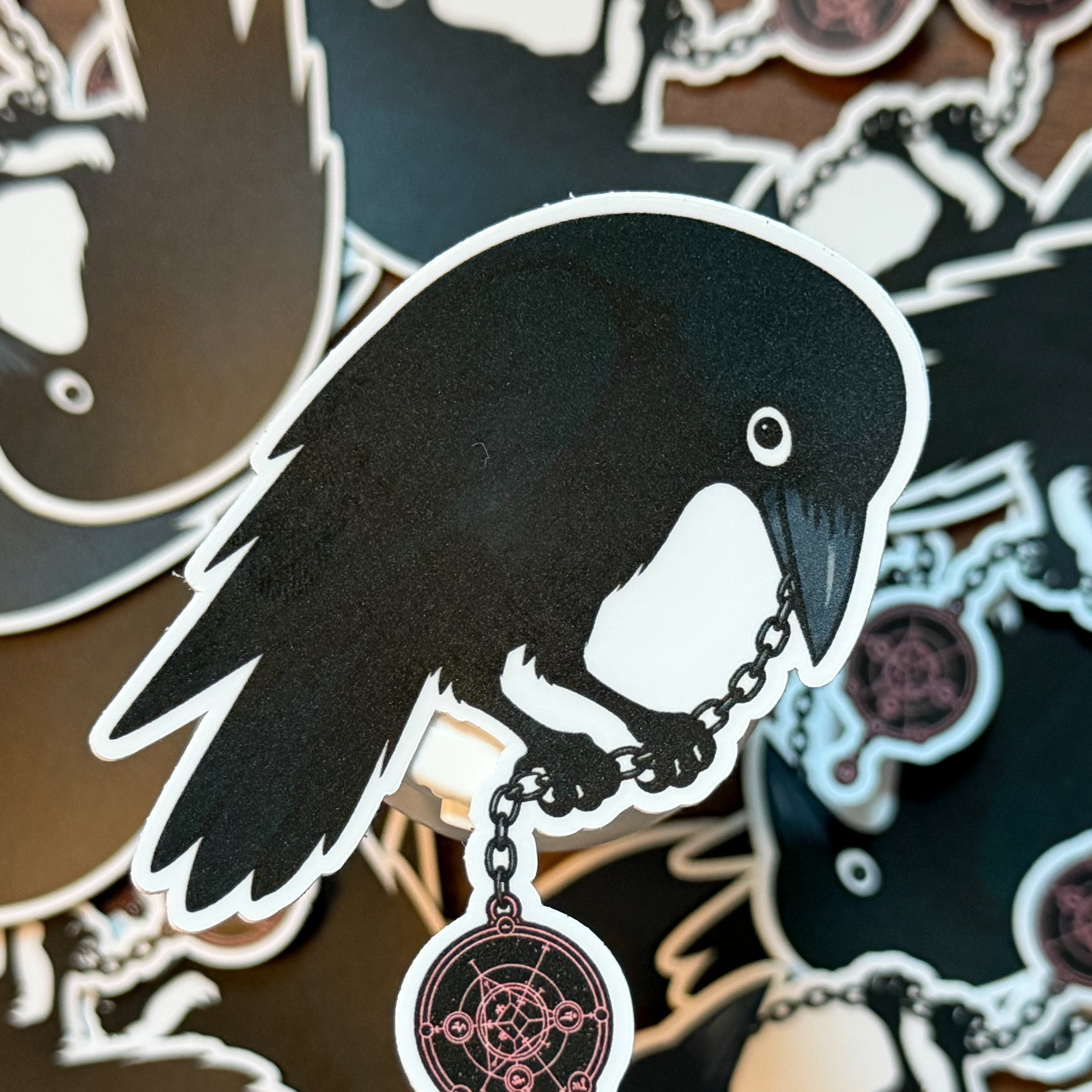 Dark Fantasy Raven Sticker • Tree of Whispers Inspired Vinyl Decal