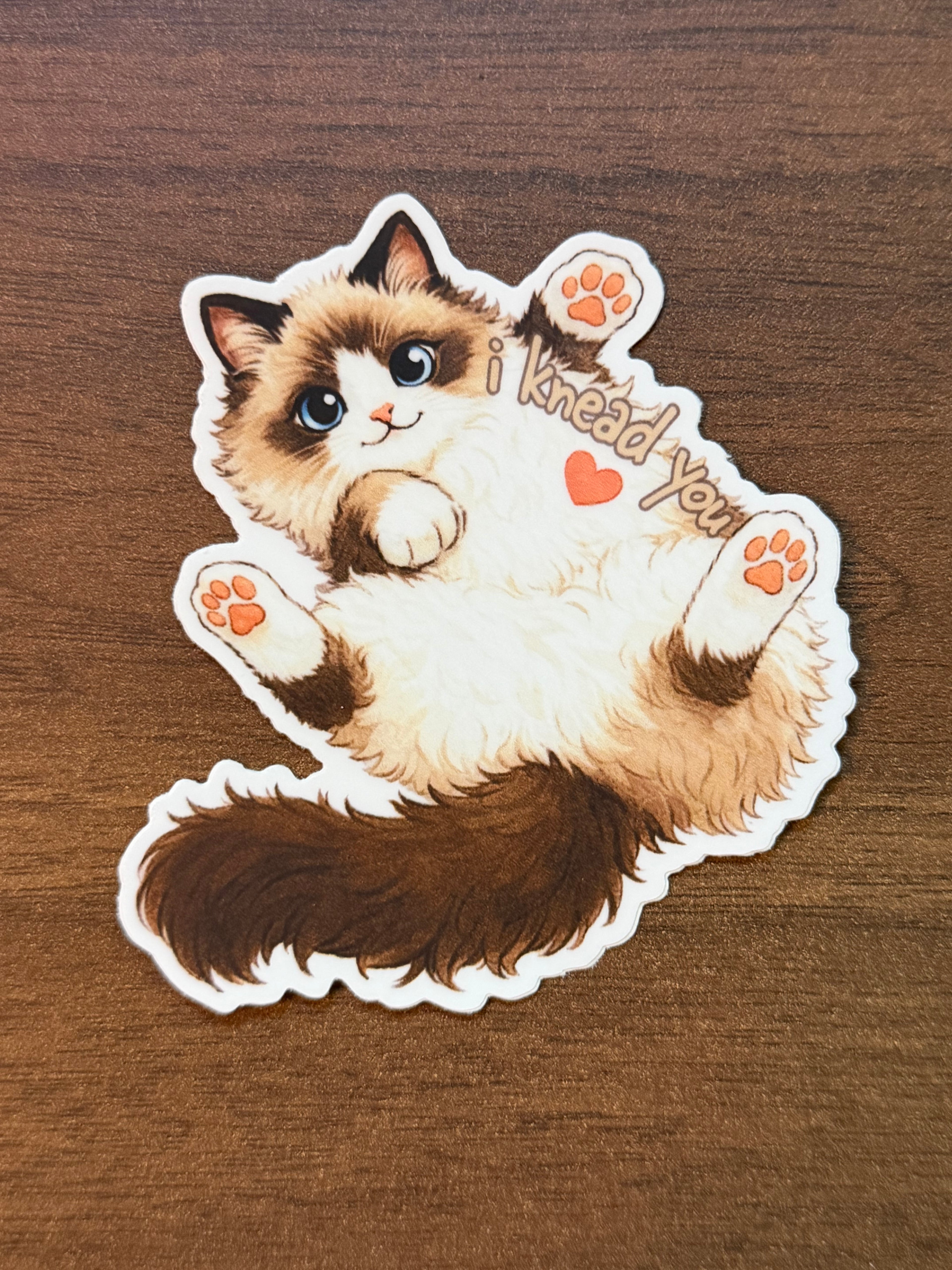 “I Knead You” Cute Cat Sticker