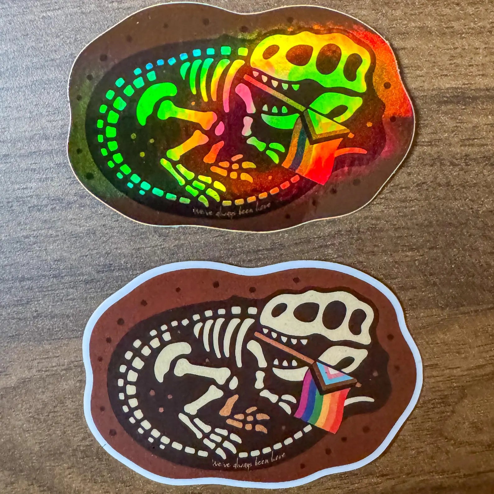 T-Rex Pride Fossil Sticker Queer Dino Decal