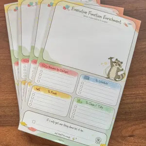 Executive Function Cheat Sheet Planner | ADHD Friendly Daily Notepad | Neurodivergent Task Organizer