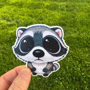 Void‑Staring Raccoon Sticker
