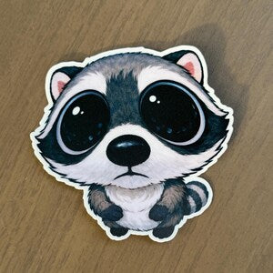 Void‑Staring Raccoon Sticker