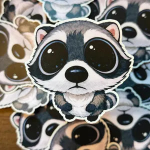 Void‑Staring Raccoon Sticker