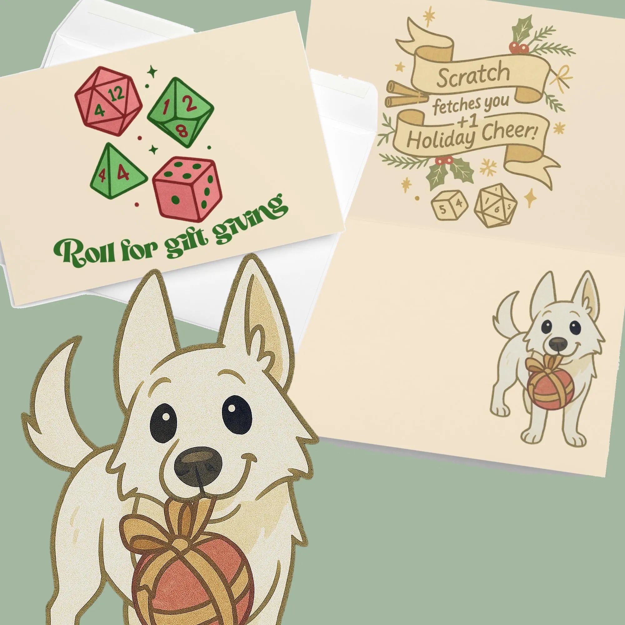 Scratch Inspired Gamer Greeting Card | Cozy D&D Fan Art Card