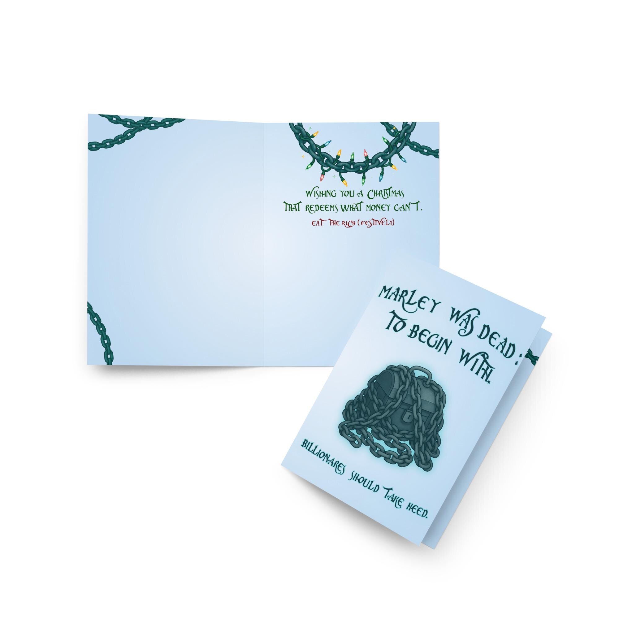 Eat the Rich Christmas Card - Funny Anti-Billionaire Holiday Greeting