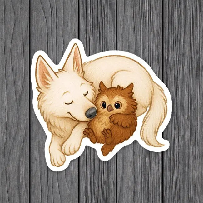 Baby Owlbear & Scratch the Dog | Baldur's Gate 3 | Vinyl Sticker