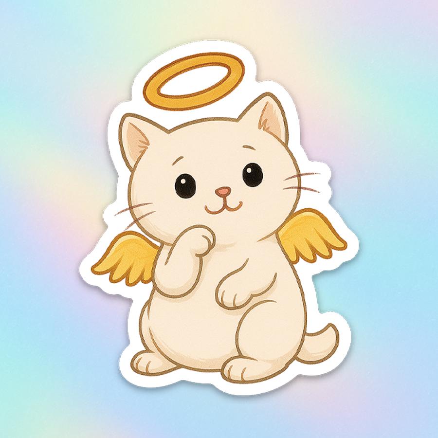 Angelpuss Sticker | Sweet Angel Cat Vinyl Decal