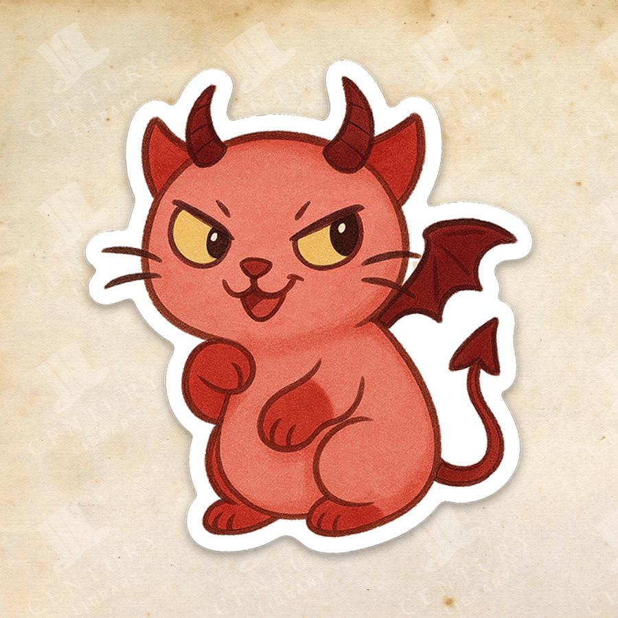 Devilpuss Sticker | Mischievous Devil Cat Vinyl Decal