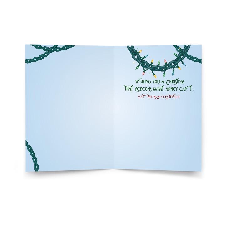 Eat the Rich Christmas Card - Funny Anti-Billionaire Holiday Greeting
