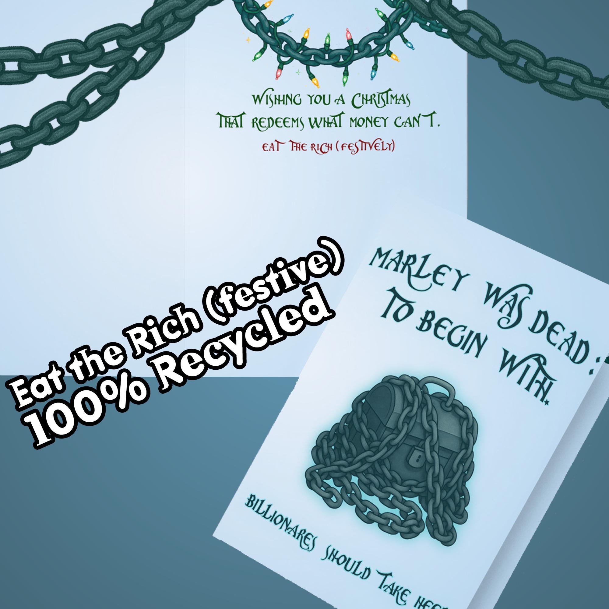 Eat the Rich Christmas Card - Funny Anti-Billionaire Holiday Greeting