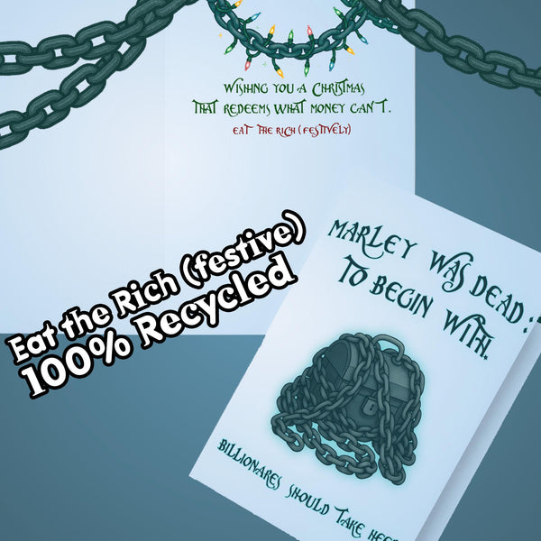 Eat the Rich Christmas Card - Funny Anti-Billionaire Holiday Greeting