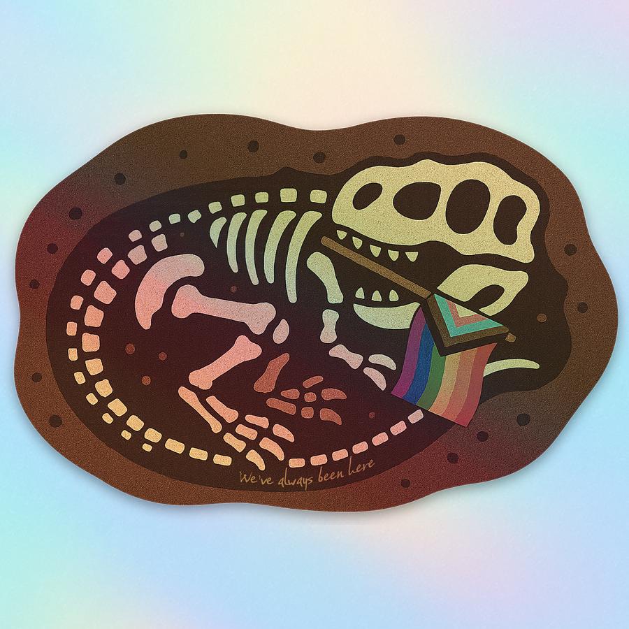 T-Rex Pride Fossil Sticker Queer Dino Decal