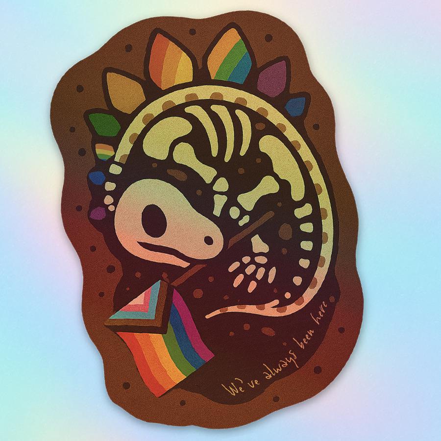 Stegosaurus Pride Fossil Sticker | Queer Dino Decal
