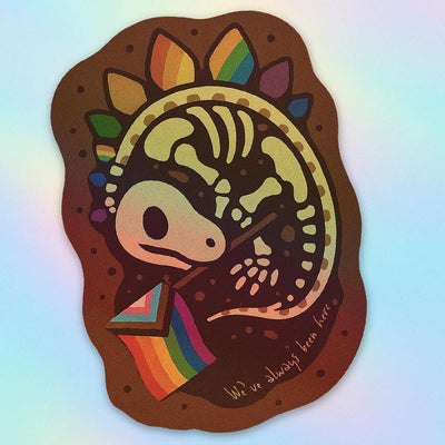 Stegosaurus Pride Fossil Sticker | Queer Dino Decal
