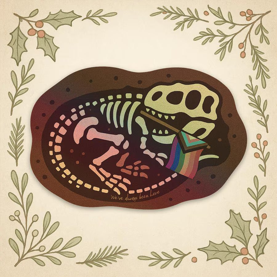 T-Rex Pride Fossil Sticker Queer Dino Decal