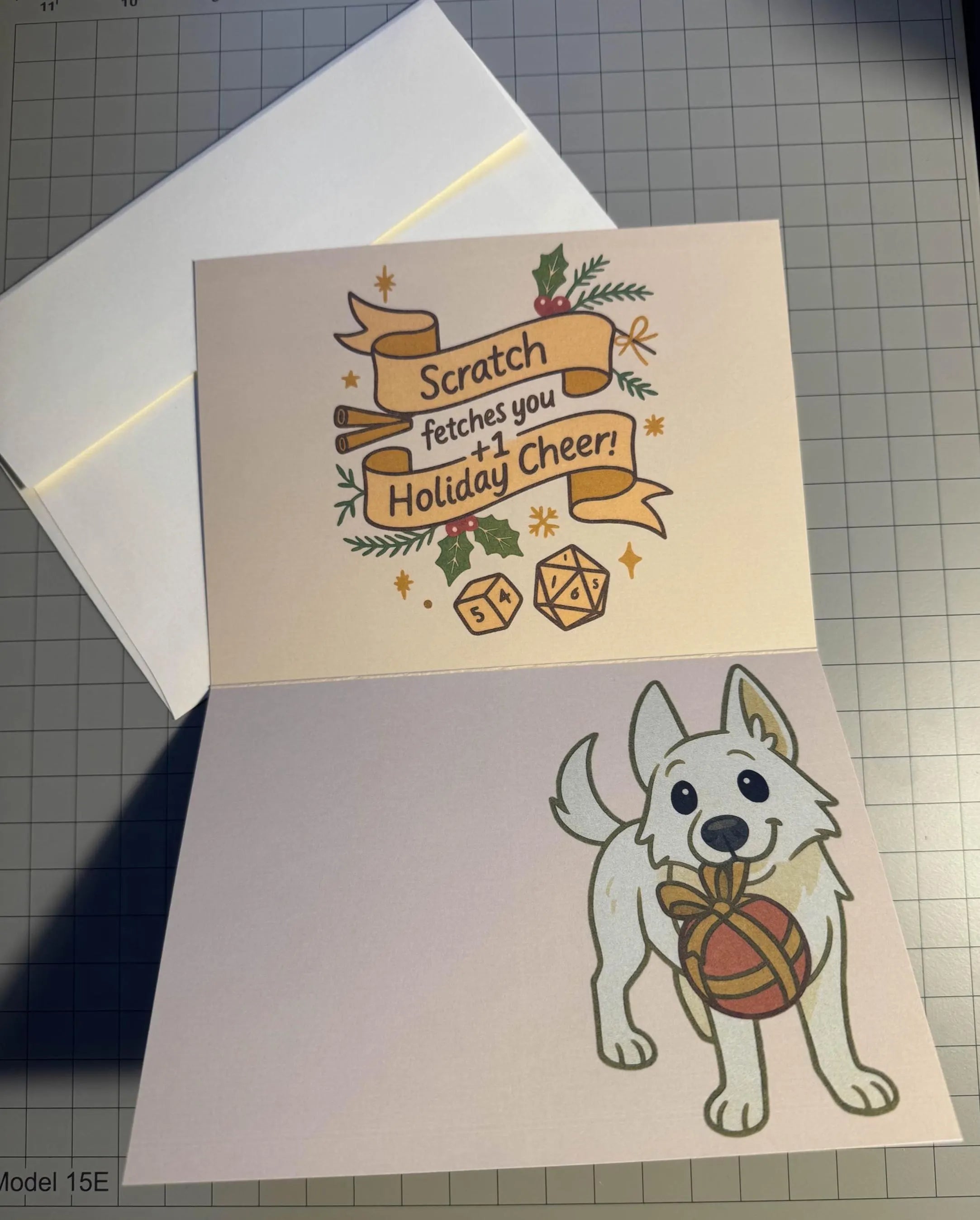 Scratch Inspired Gamer Greeting Card | Cozy D&D Fan Art Card