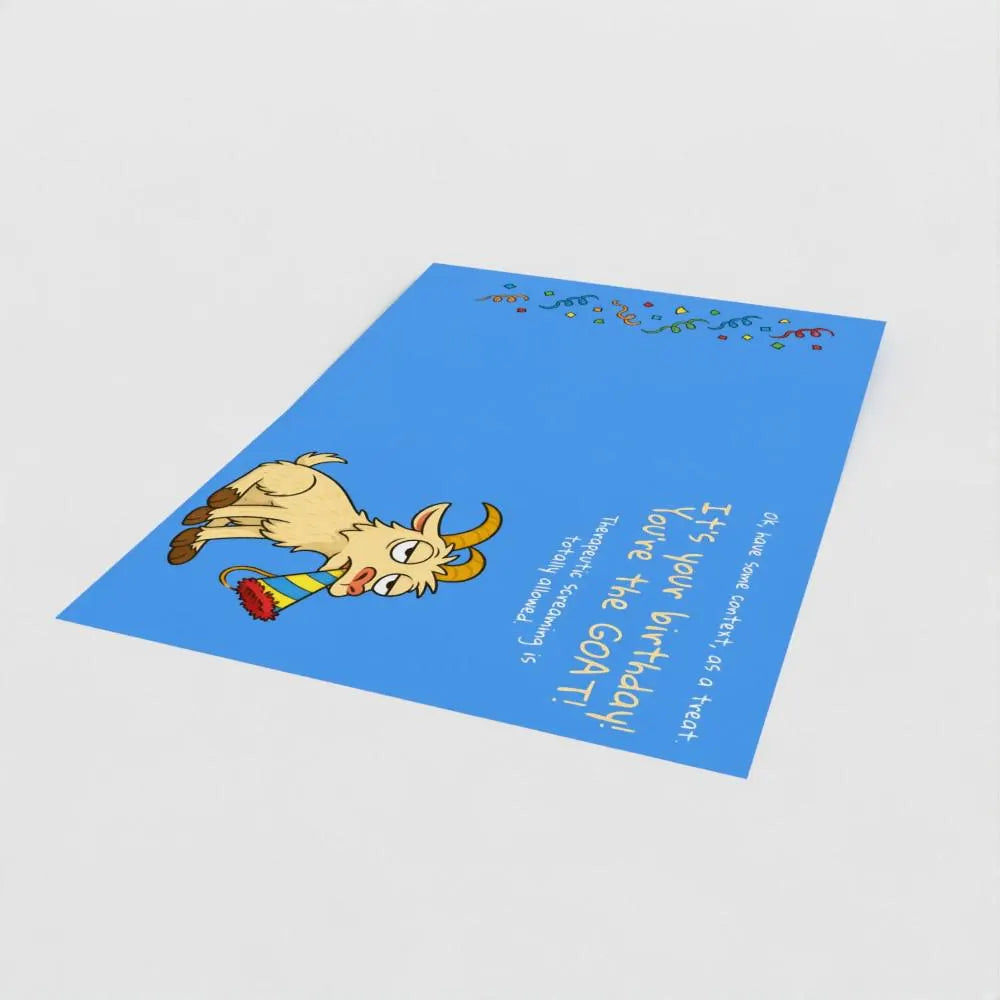 Funny Screaming Goat Birthday Card – Meme Humor