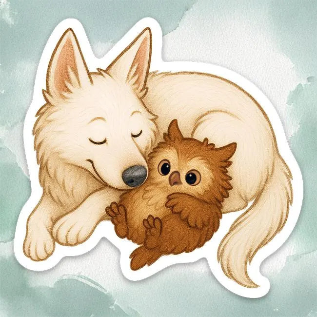 Baby Owlbear & Scratch the Dog | Baldur's Gate 3 | Vinyl Sticker