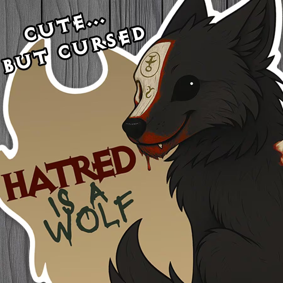 Mephisto Wolf Sticker | Diablo IV Fan Art, Dark Humor