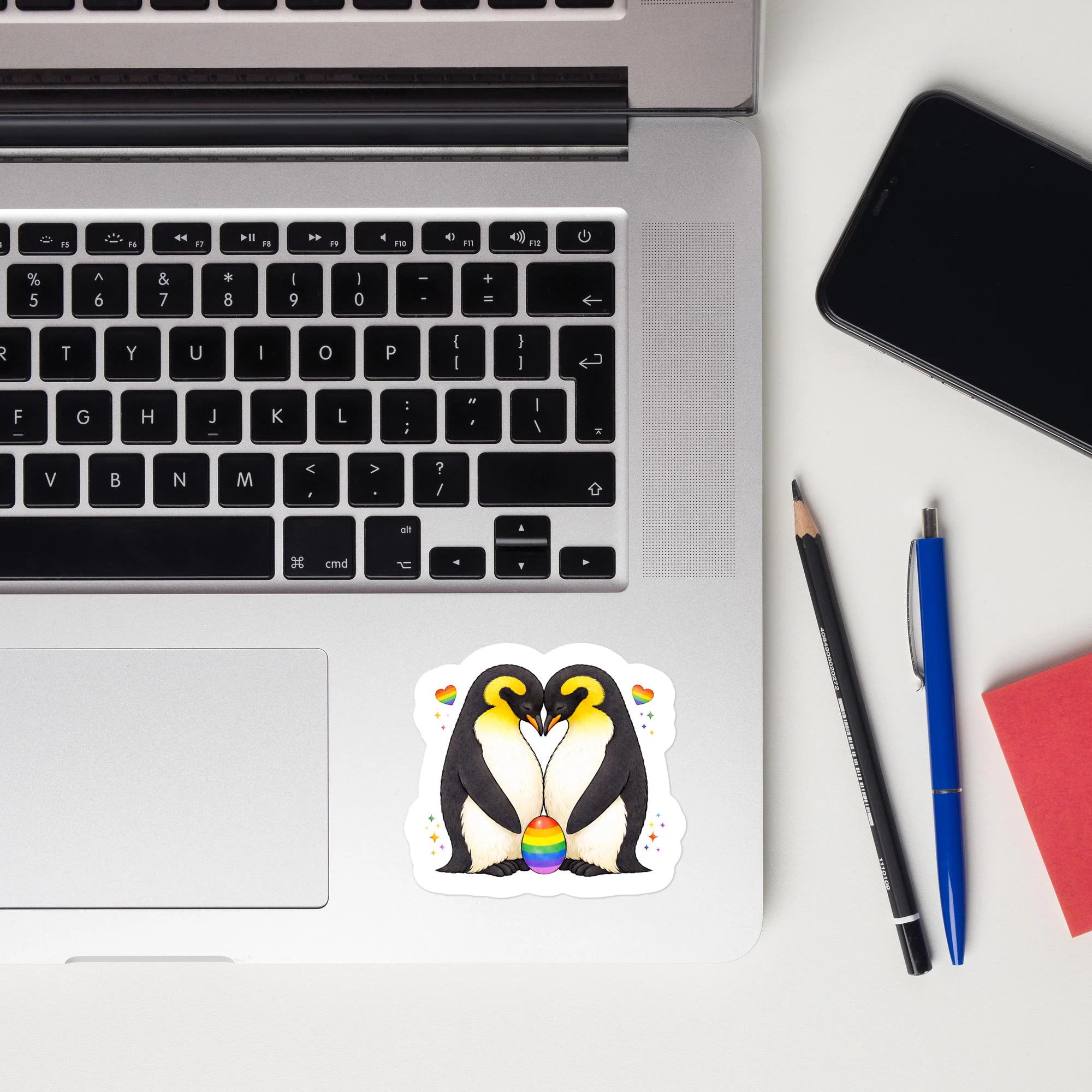 Gay Penguin Couple Sticker | Cozy Pride Love Vinyl Decal