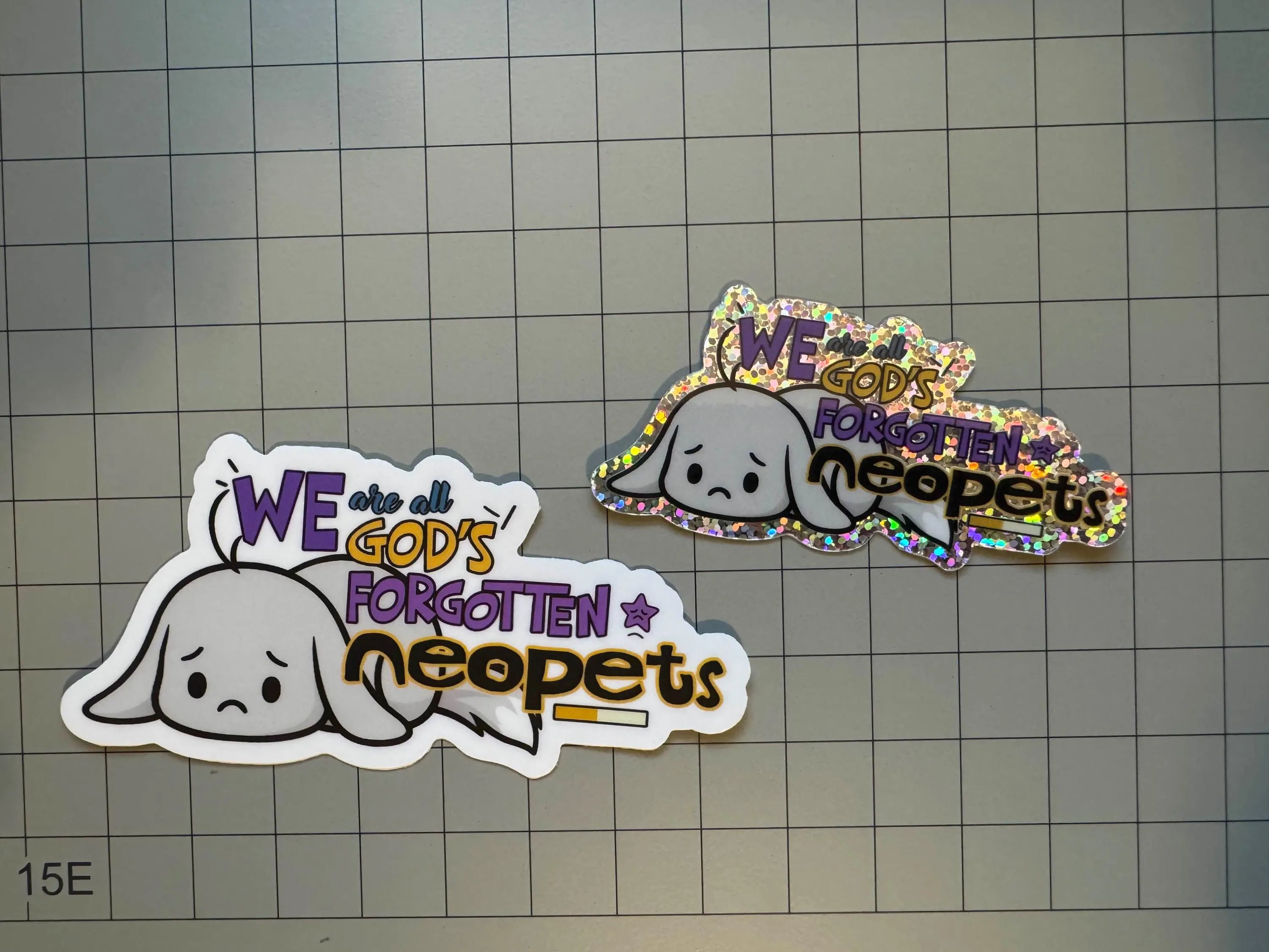 We Are All God's Forgotten Neopets Meme – Grey Kacheek (glitter option!)