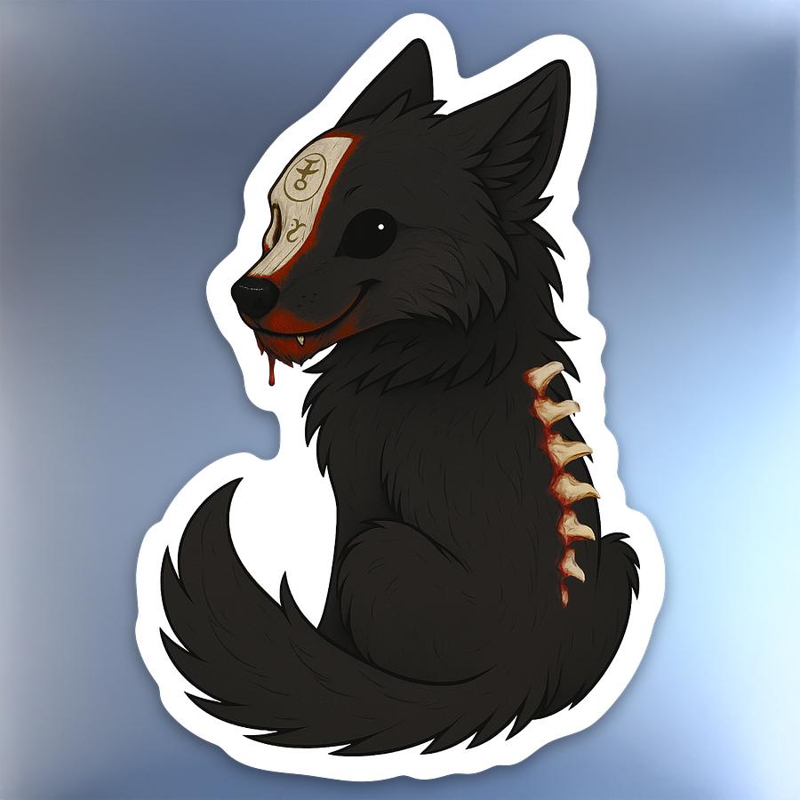 Mephisto Wolf Sticker | Diablo IV Fan Art, Dark Humor