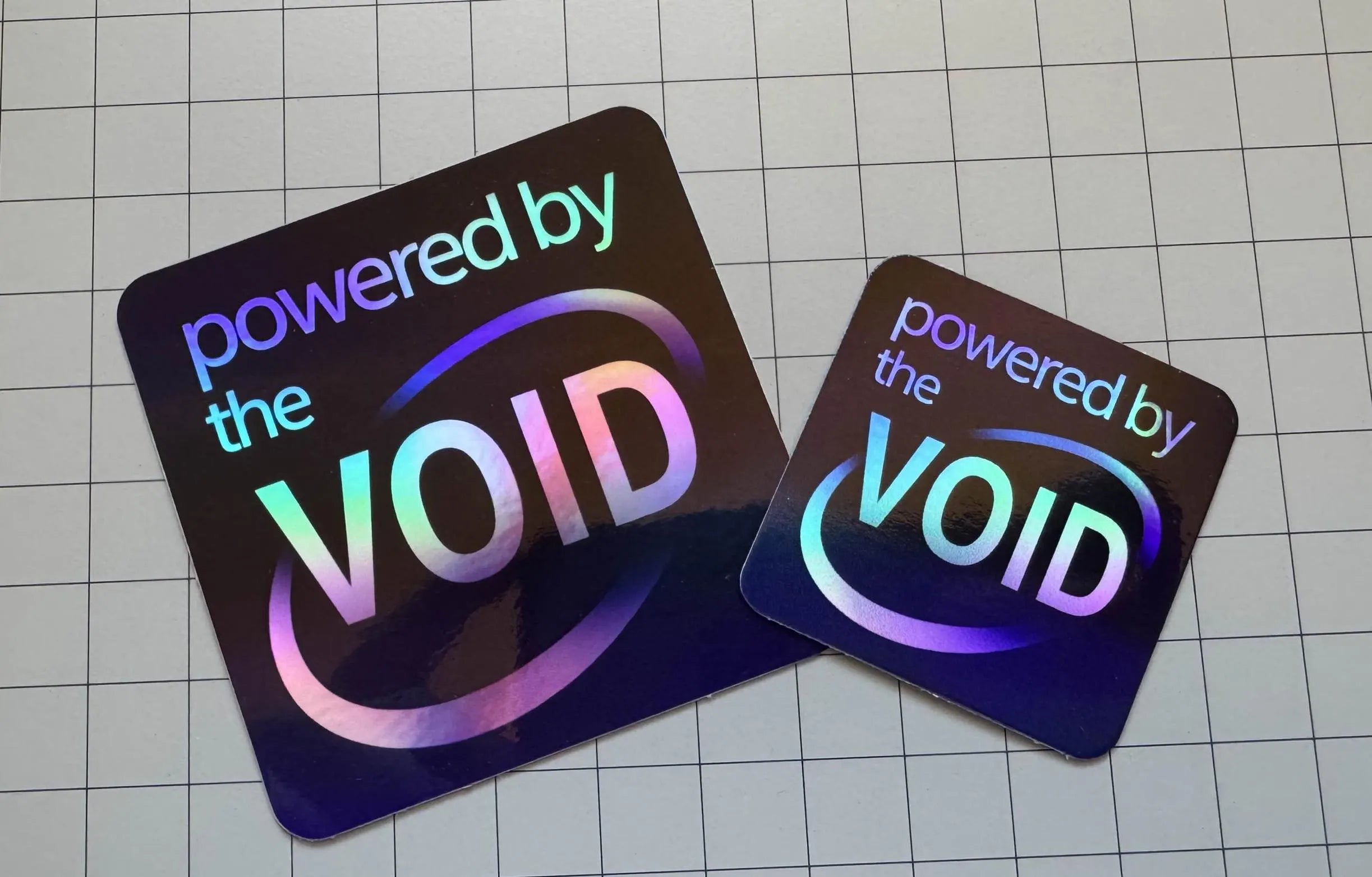 Powered By the VOID... Parody Holographic Sticker