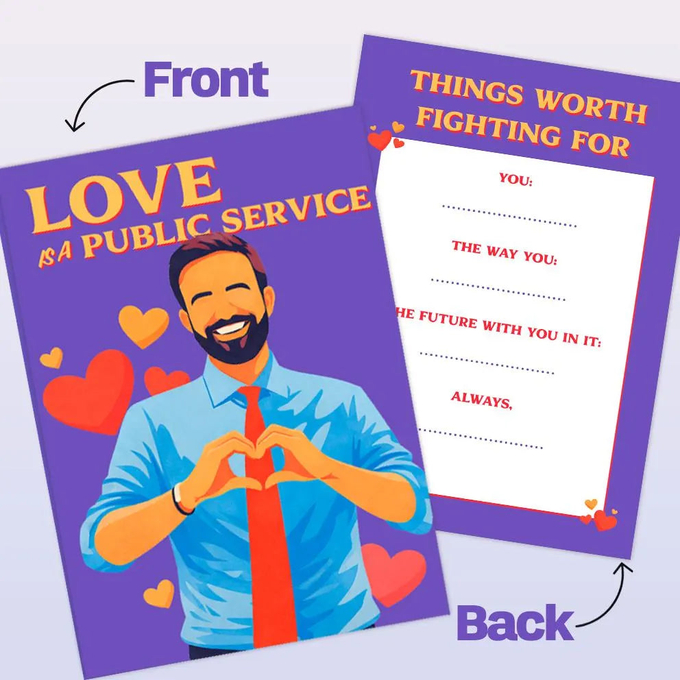 Progressive Valentine Card | Political Love Card (AOC, Mamdani, Bernie Inspired)