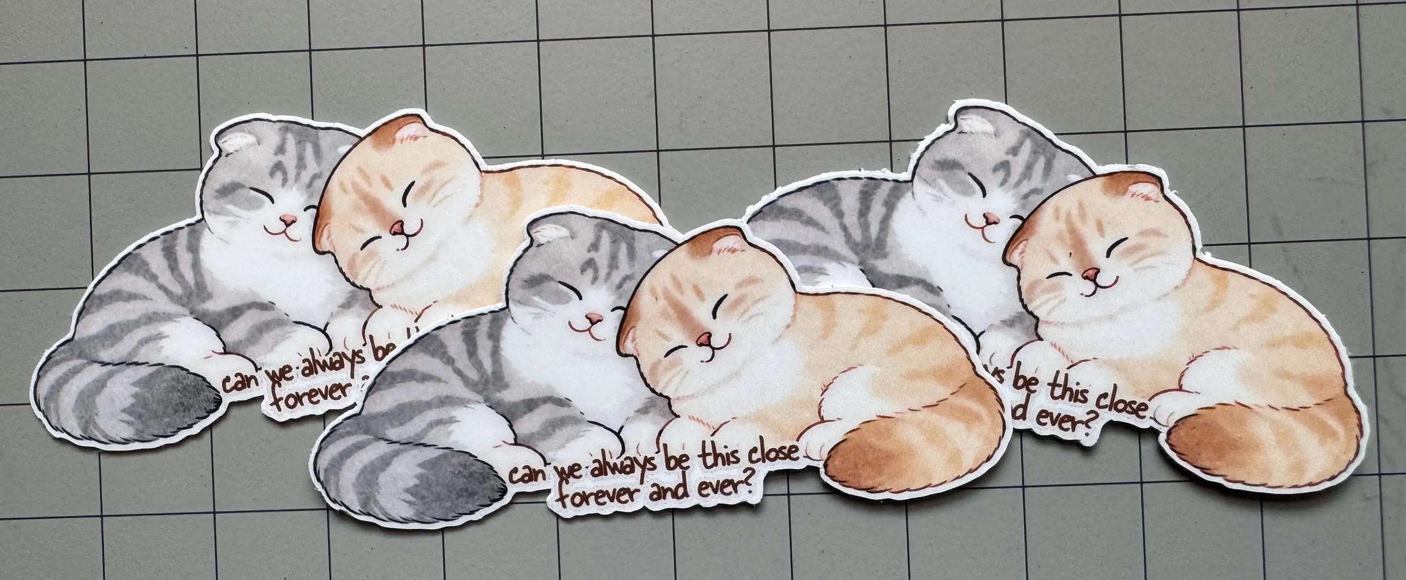 Eras Scottish Fold Cats Sticker • Cozy Friendship Decal
