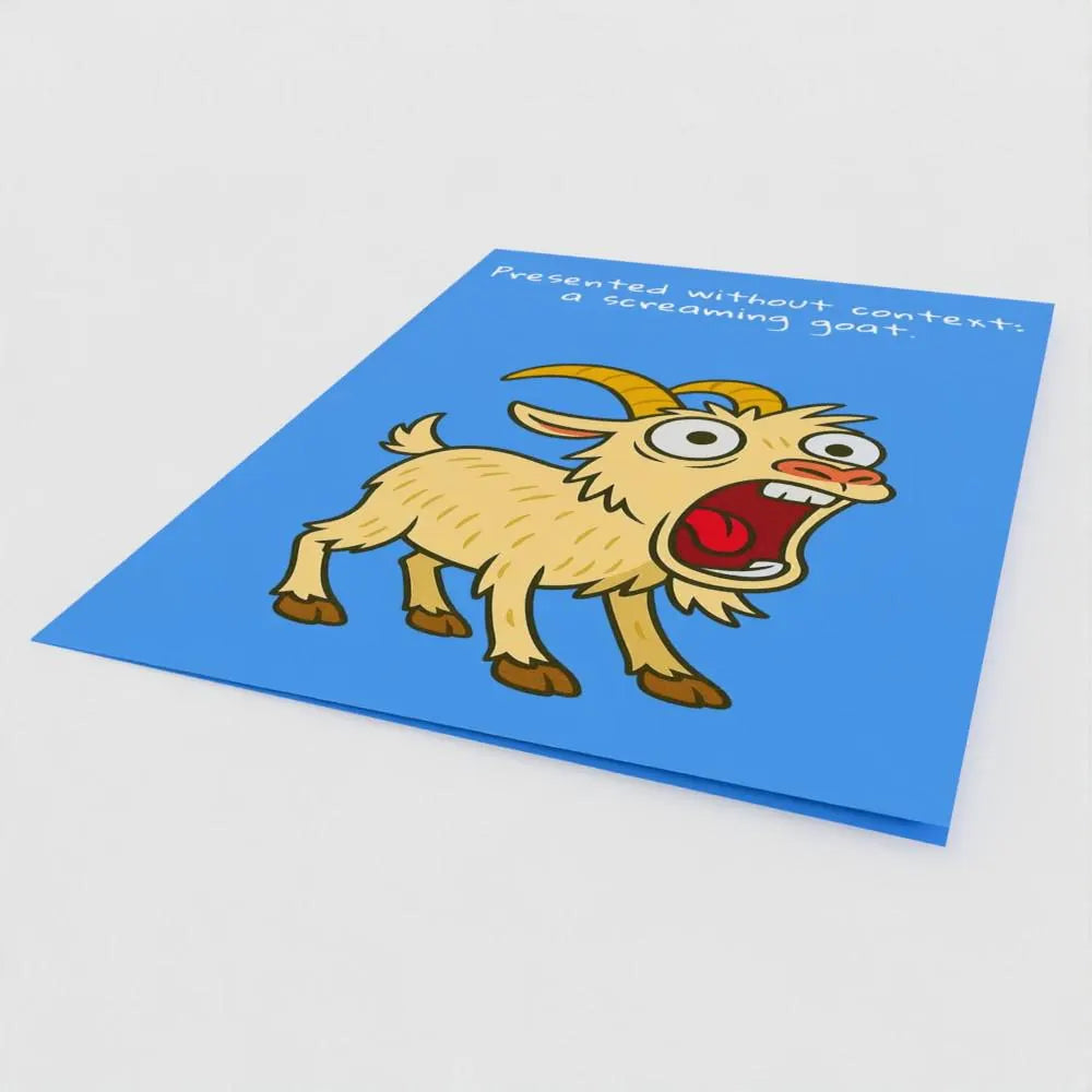 Funny Screaming Goat Birthday Card – Meme Humor