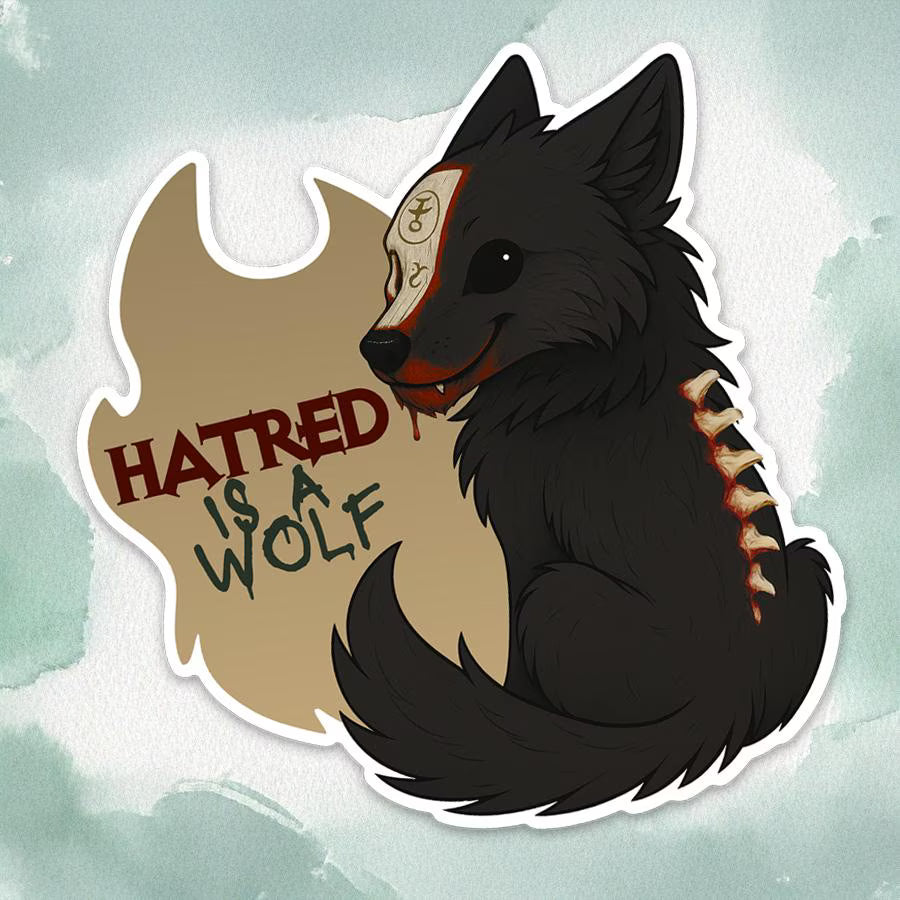 Mephisto Wolf Sticker | Diablo IV Fan Art, Dark Humor