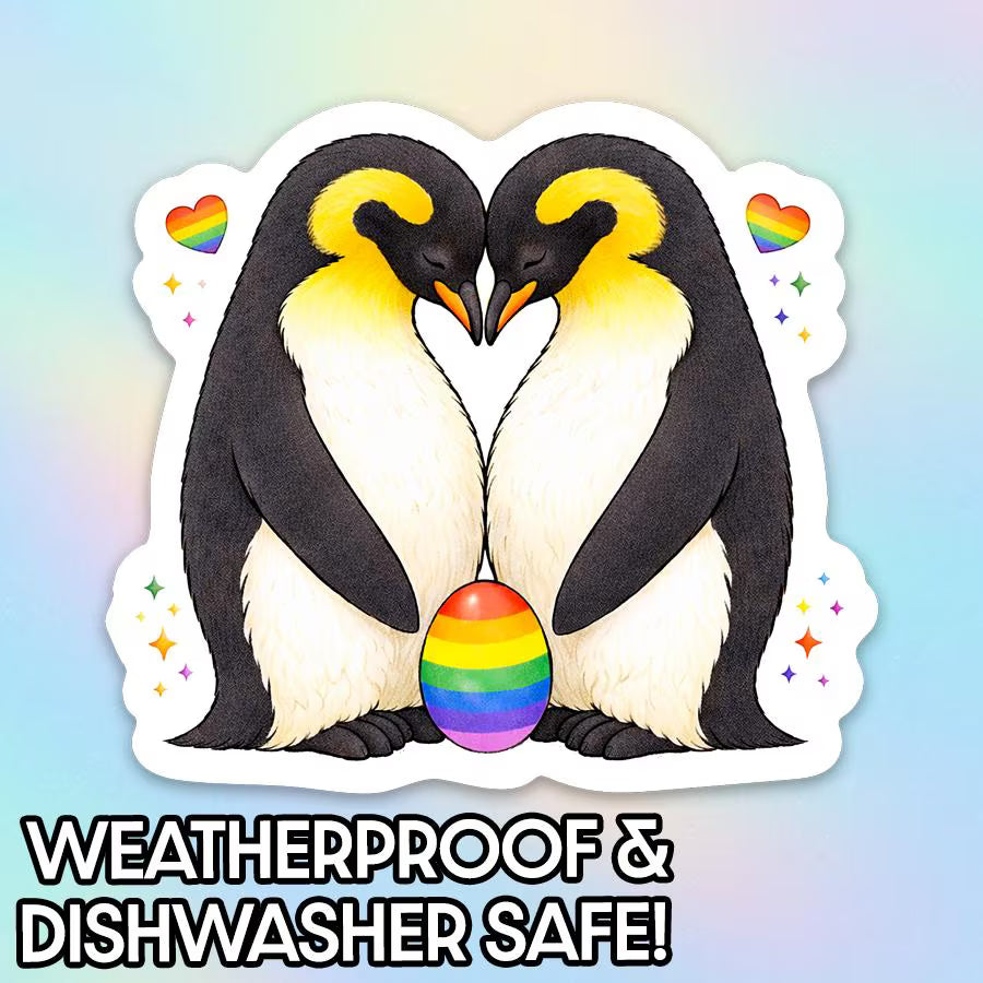 Gay Penguin Couple Sticker | Cozy Pride Love Vinyl Decal