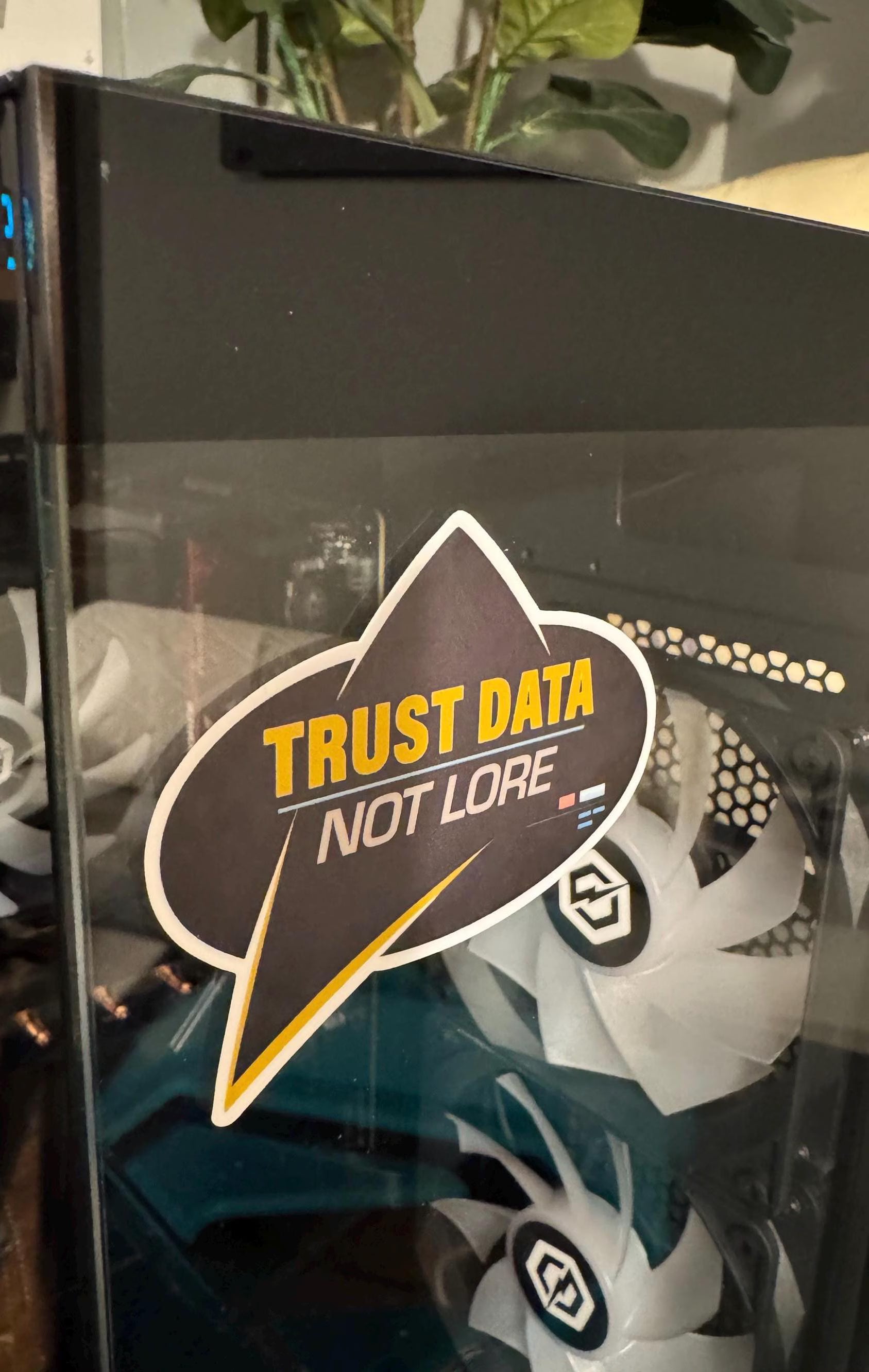 Trust Data Not Lore Sticker | Logic Over Misinformation | Sci-Fi Inspired Vinyl Sticker