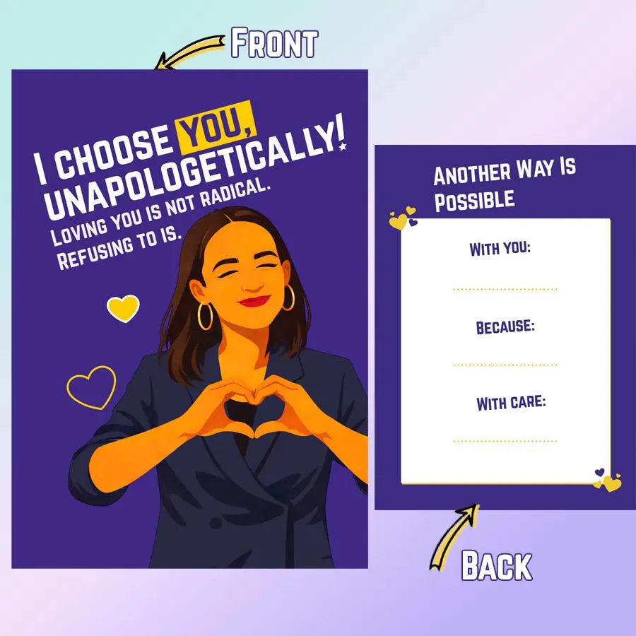 Progressive Valentine Card | Political Love Card (AOC, Mamdani, Bernie Inspired)