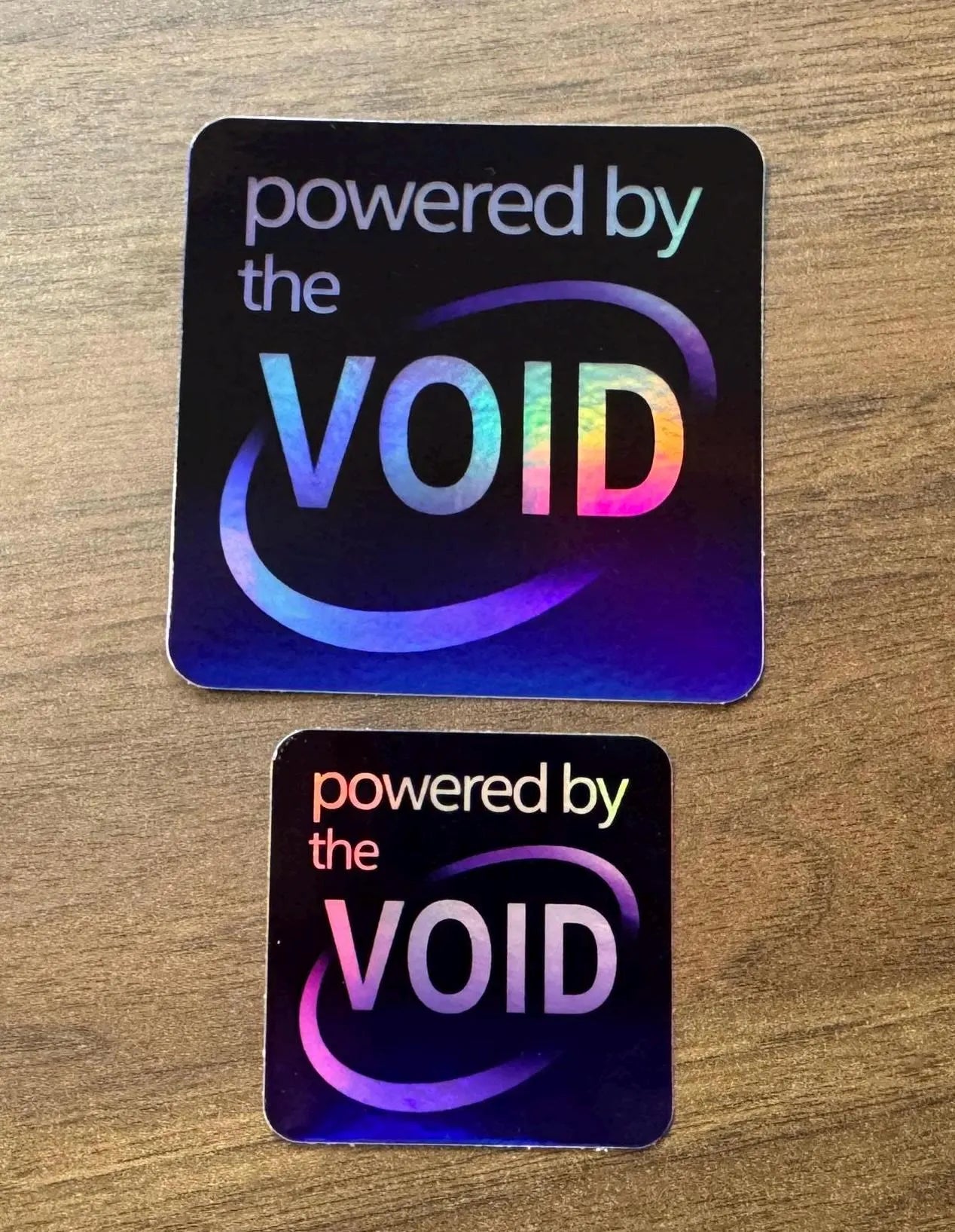 Powered By the VOID... Parody Holographic Sticker