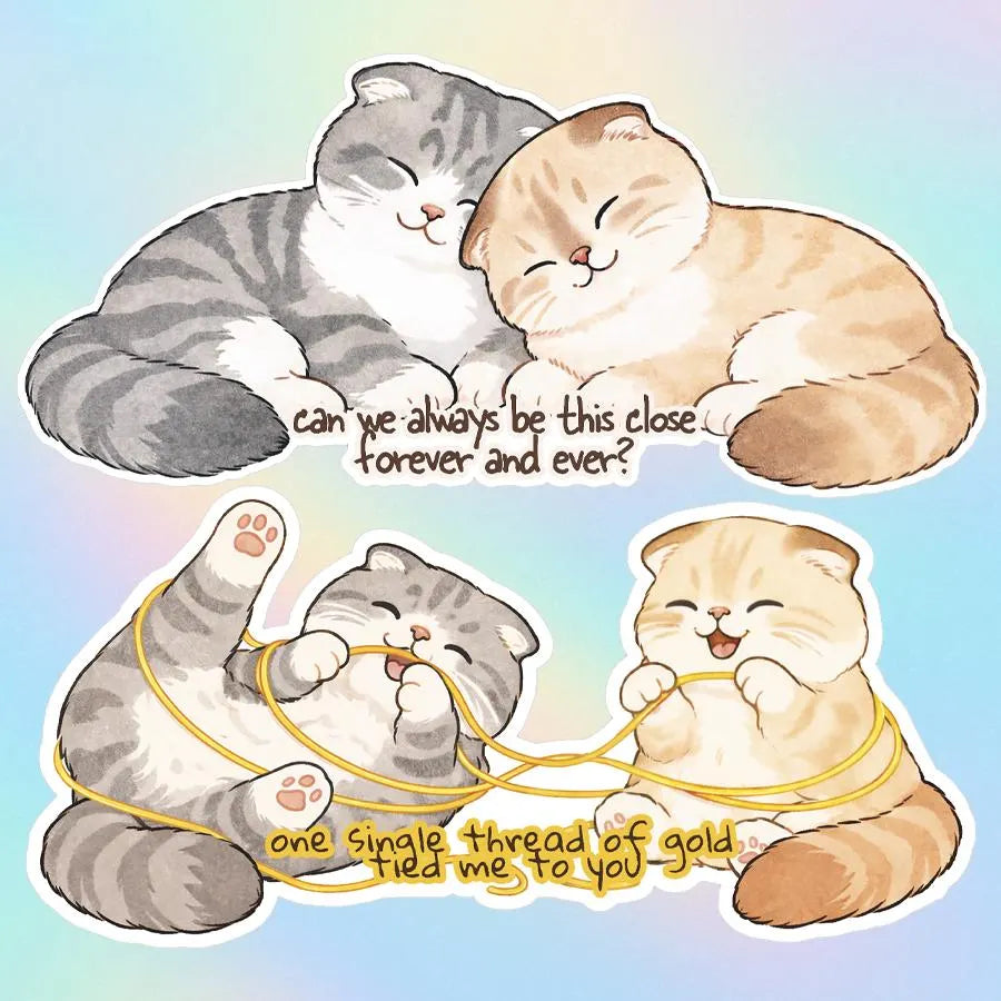 Eras Scottish Fold Cats Sticker • Cozy Friendship Decal