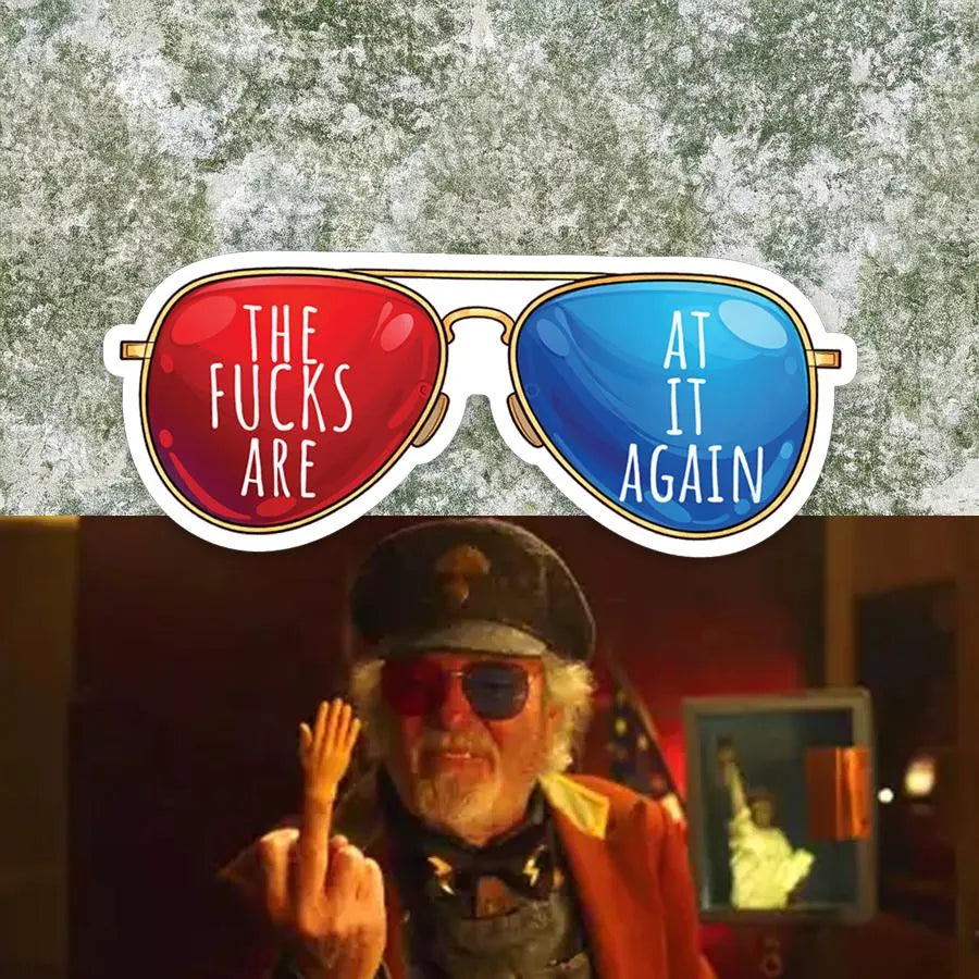 “The F*cks Are At It Again” Retro Glasses Sticker | Twin Peaks Inspired Decal