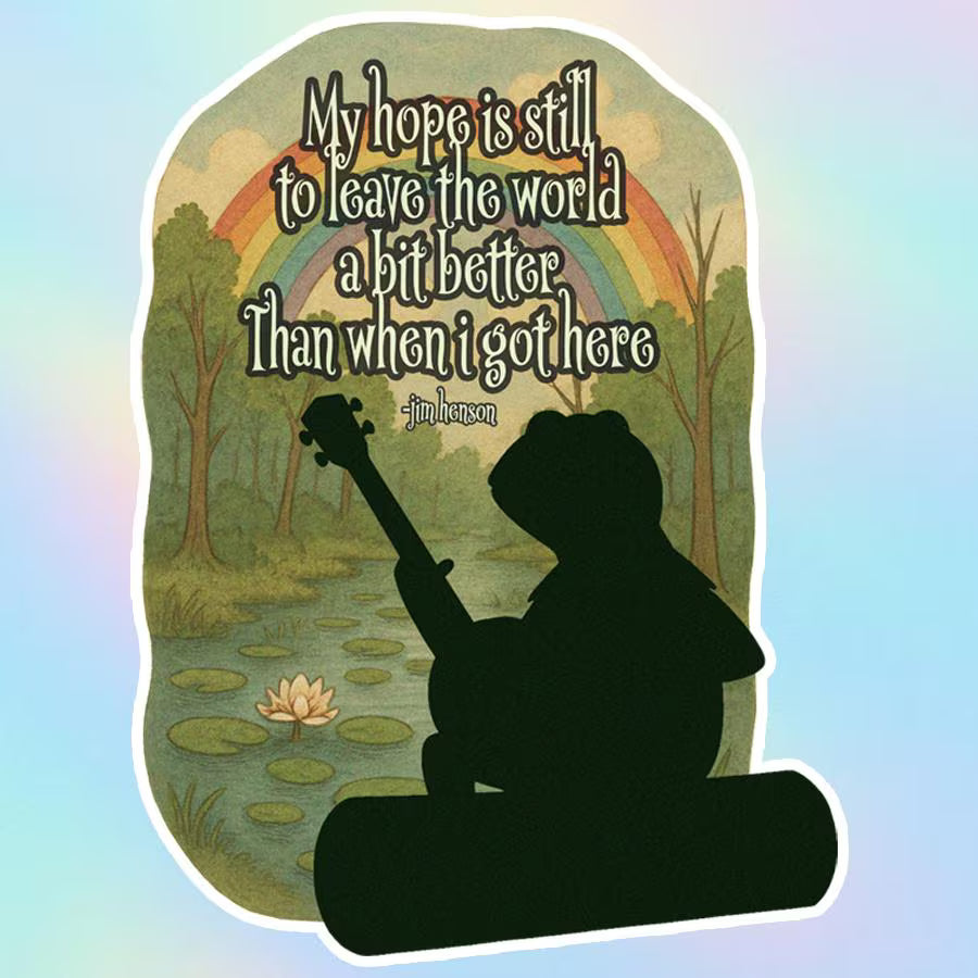 "My Hope Is Still…" Frog Rainbow Pond Quote Art