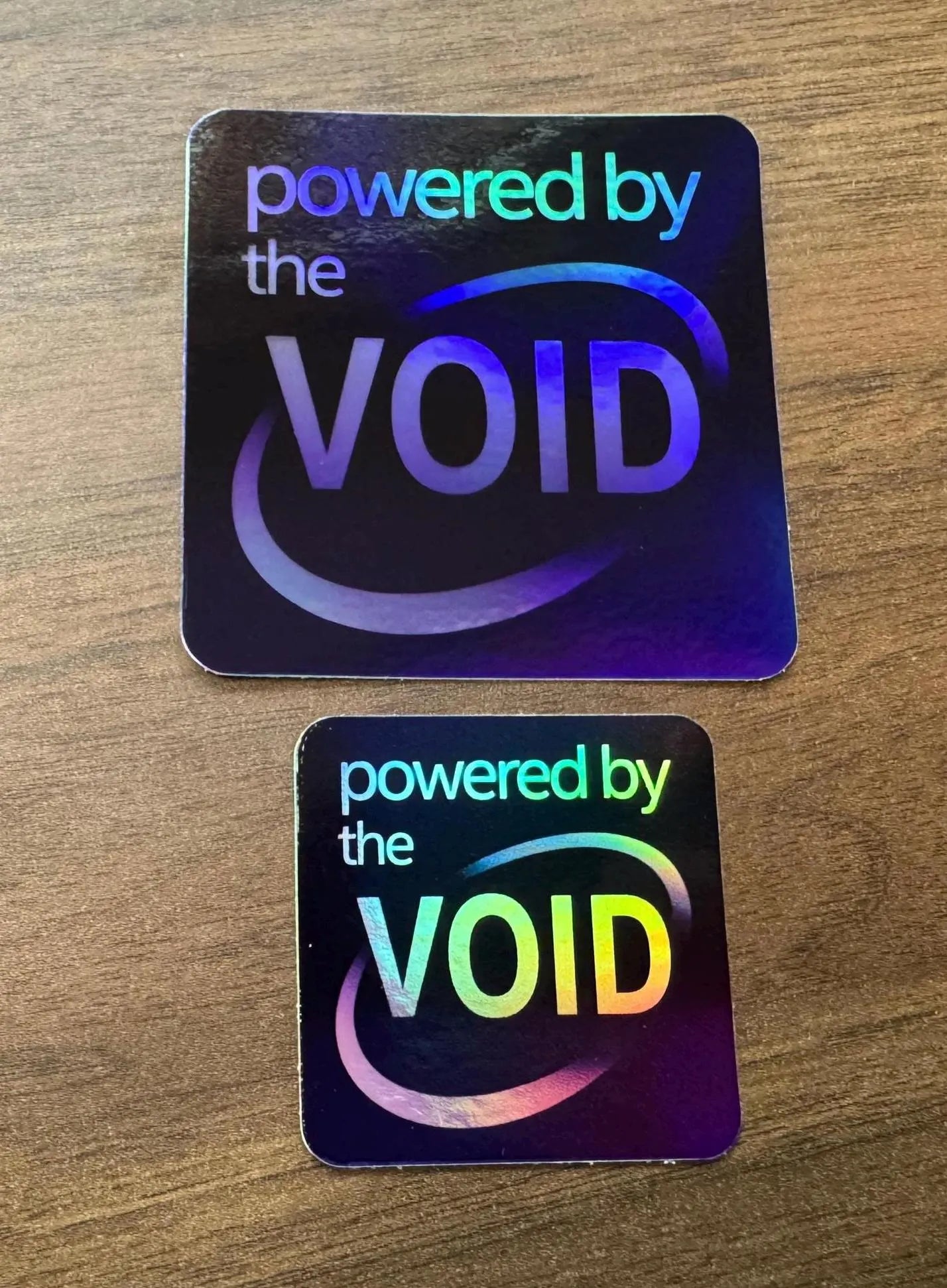 Powered By the VOID... Parody Holographic Sticker