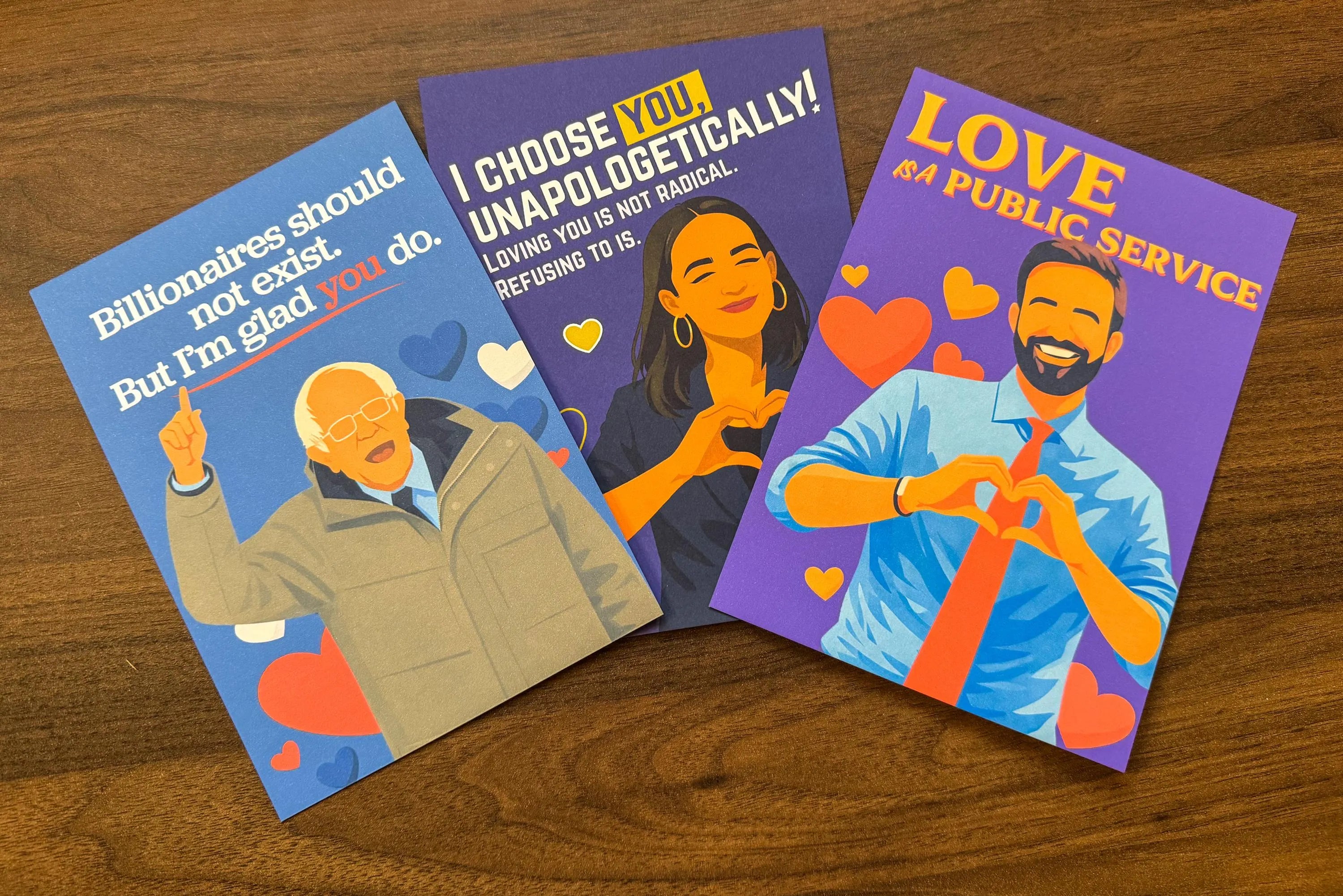 Progressive Valentine Card | Political Love Card (AOC, Mamdani, Bernie Inspired)