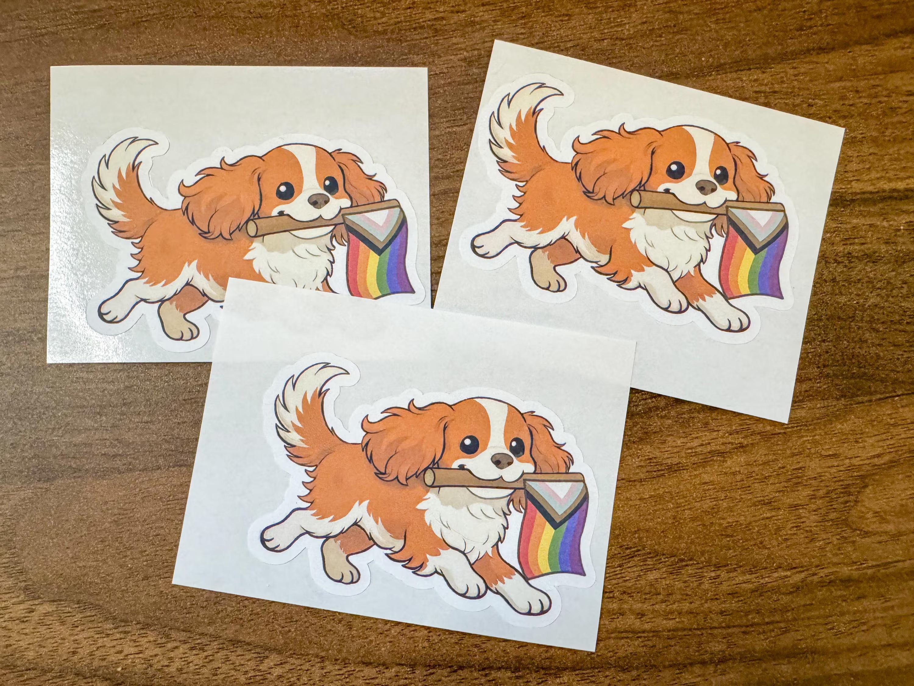 Cavalier King Charles Spaniel Pride Vinyl Sticker - LGBTQ+ Dog Decal