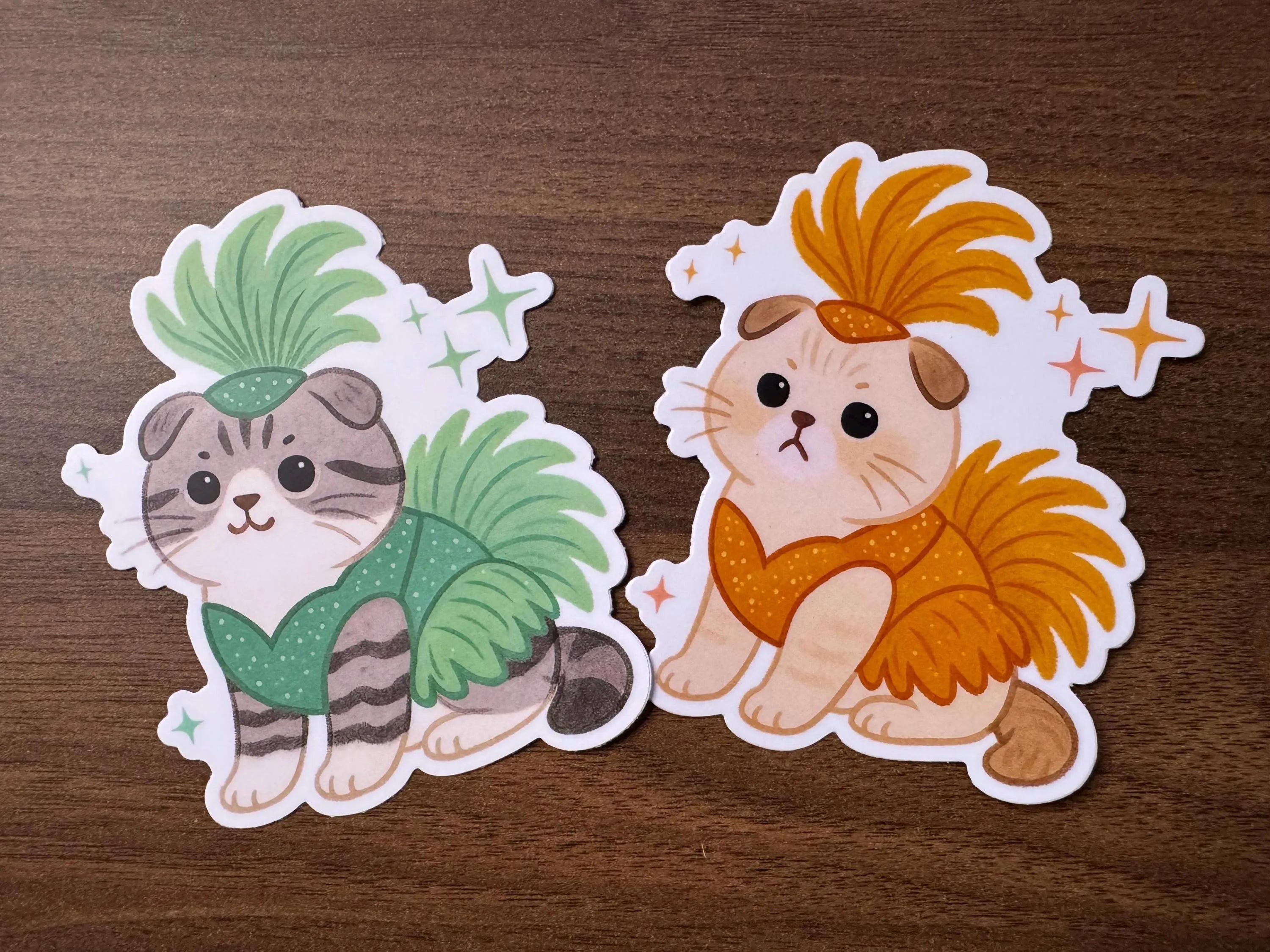 Vintage Showgirl Cat Sticker | Glam Glitter Vinyl Decal