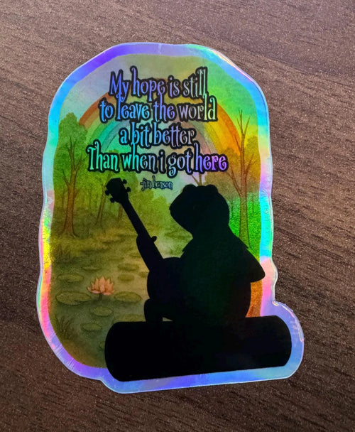 "My Hope Is Still…" Frog Rainbow Pond Quote Art