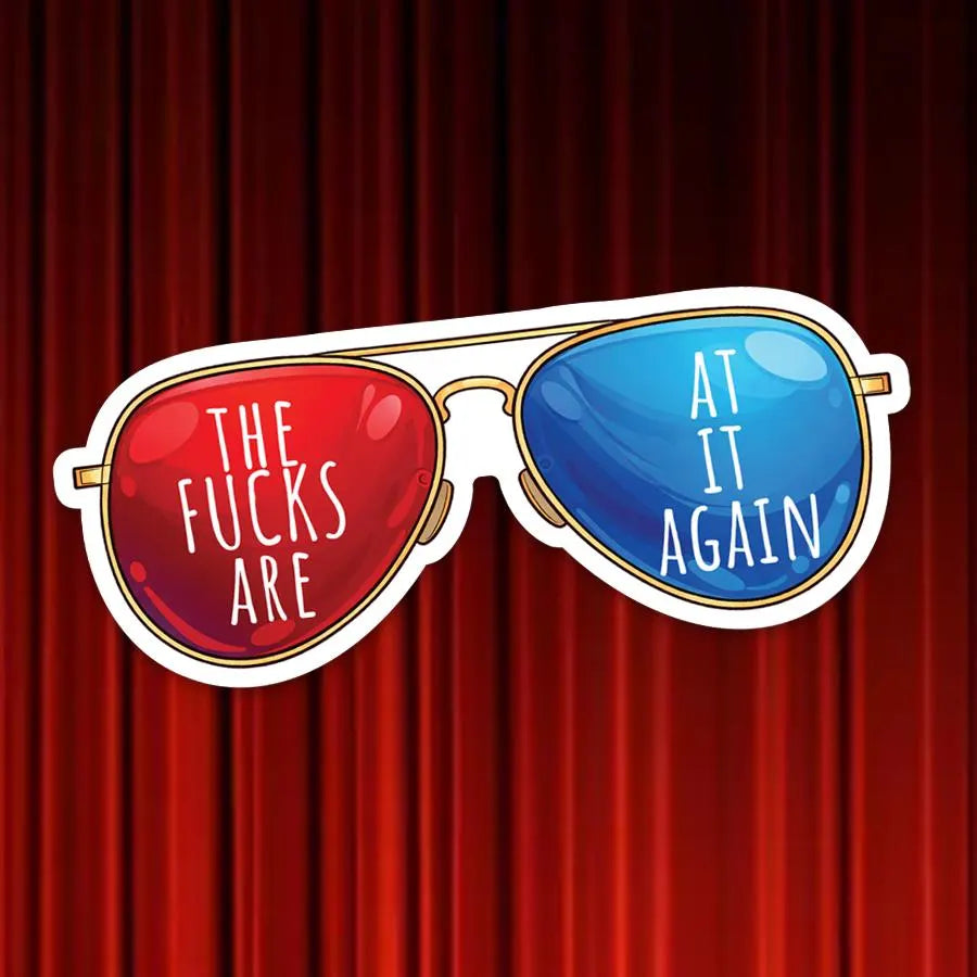 “The F*cks Are At It Again” Retro Glasses Sticker | Twin Peaks Inspired Decal