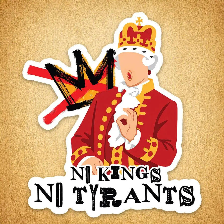 No Kings Crown Sticker | Dishwasher Safe Political Satire Decal