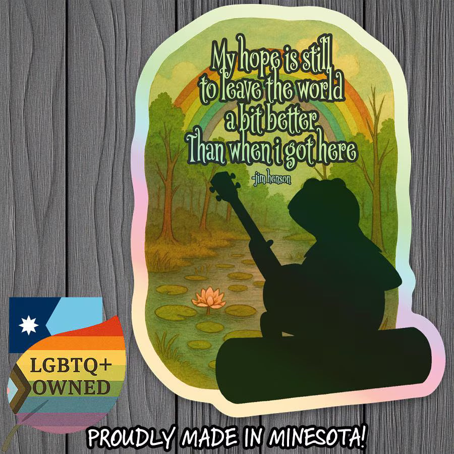 "My Hope Is Still…" Frog Rainbow Pond Quote Art