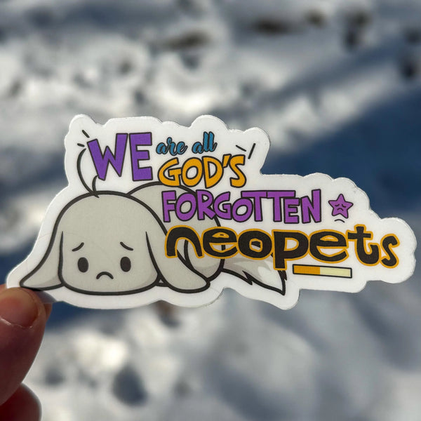 We Are All God's Forgotten Neopets Meme – Grey Kacheek (glitter option!)
